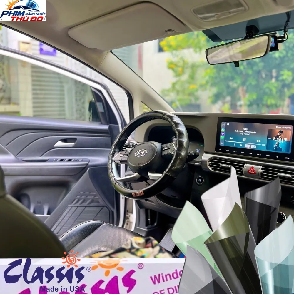 Dán Phim Cách Nhiệt Classis Gói Super Film Cho Xe Hyundai SantaFe – Kính lái mã Spectra35 - Kính sườn và hậu mã Black20, Black10